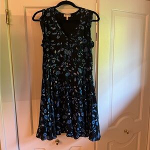 Rebecca Taylor Kyoto Floral Silk Dress Ruffles size 6